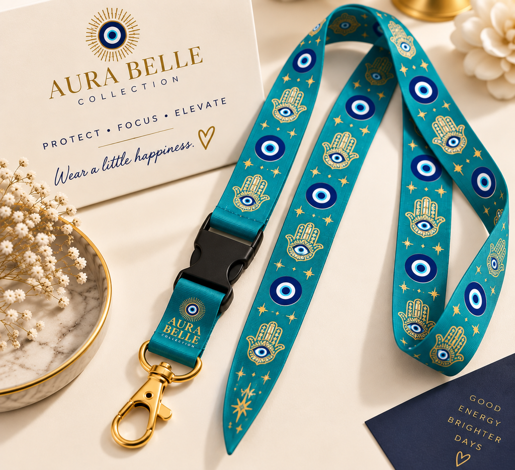 Aura Belle Signature Evil Eye Lanyard - Teal